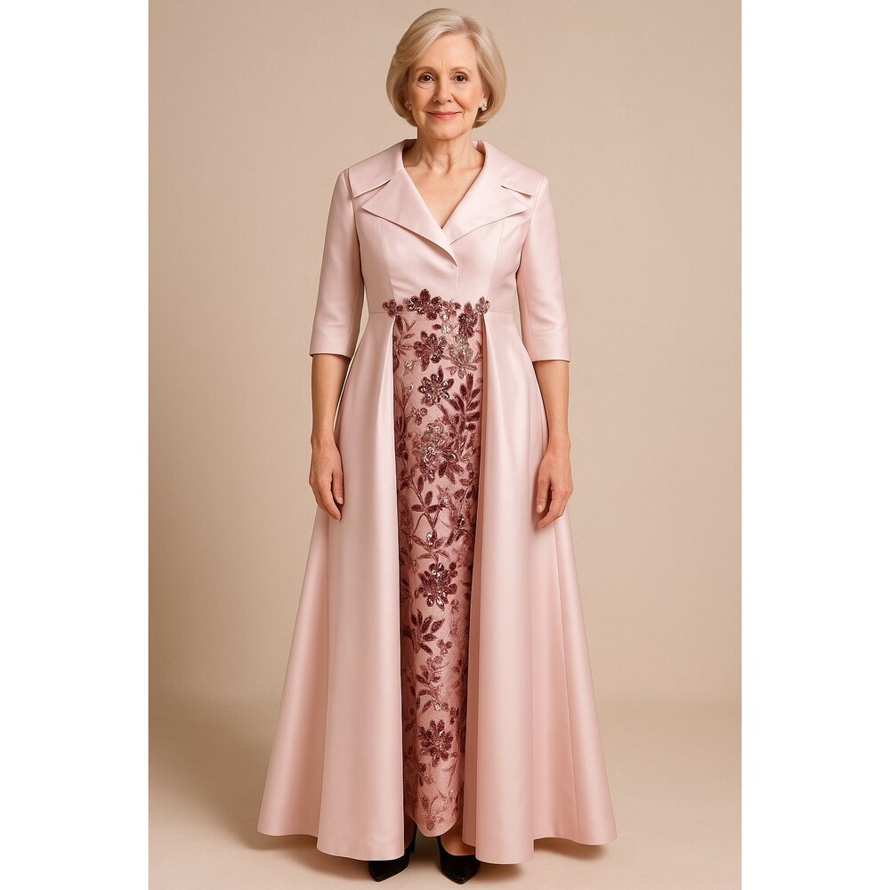 Elegant Straight Mother Of The Bride Dresses Jewel Neck Lace Ankle Length Guest